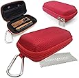 Love My Case / DURABLE Red MP3 Player Case, Hard Clamshell Case, Earphone Case, Holder with Metal Carabiner Clip for SanDisk Sansa Clip Jam Cleaning Cloth