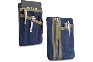 Sayram SP6 EDC Pouch Tasche, kompakter EDC Taschen Organizer aus gewachstem Canvas, Reißverschlusstasche für Herren, EDC Pocket Organizer für Kleingeld, Notizbuch, Taschenlampe