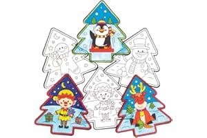 Baker Ross AX491 Weihnachts-Fensterdekorationen zum Ausmalen – 12 Stück, Unisex, hängende Dekoration, perfekt für Weihnachten, Kinder-Bastelprojekte, ideal für Schulaufgaben