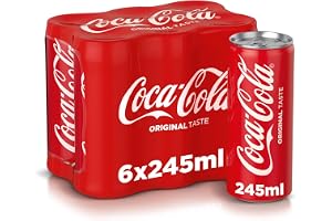 COCA-COLA Original Taste, Carbonated Soft Drink, Can 245ml, Pack of 6