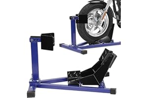 Eikuavons Motorrad Montageständer, Motorradwippe vorn Vorderradklemme Motorrad Ständer, Transportständer Vorderrad, Geeignet für 17-21 Zoll Reifen, Blau