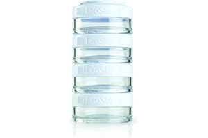 BLENDER BOTTLE BlenderBottle GoStak Tritan récipients pour le transport de protéines ​ ​ en poudre et vitamines, blanc, 3 x 60 ml