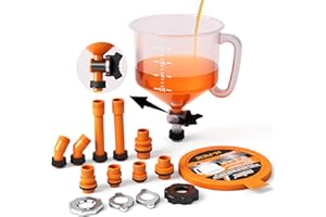HORUSDY No-Spill Coolant Funnel Kit with Valve Switch, Radiator Bleeder Funnel Kit, Universal Fitment Applicable to Any Vehicle (15 Piece)
