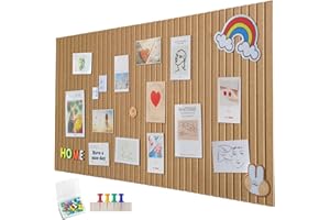 PENBINMALL 120 x 90cm große Pinnwand,große korkplatte,dekorative korkwand aus Filz,0,9cm dick, faltbare Fototafel mit selbstklebendem Klebeband,filz selbstklebend visionboard,pinnadeln filz,Zimtgelb