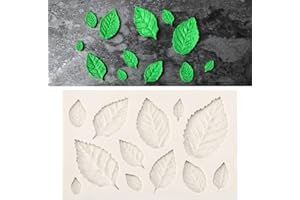 CUQUE Feuilles Forme Moule En Silicone, Moules à Fondant Gâteau de Feuilles Forme Sculptés En 3D Creative Cuisine Moule de Cuisson pour Pâte à Sucre, Chocolat, Fondant, Beurre, Savon