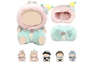 ePicsoa Bekleidung für 17cm Labu Plüsch, Kuscheltier Kleidung Outfit nur Bekleidungs zubehör, Niedliche Mini Plüsch Pullover Hoodie Bekleidung DIY Kinder Geschenke (Knöpfe)