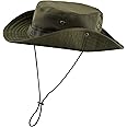 FALETO Bucket Hat Boonie Cowboy Hat Wide Brim Caps Fishing Hat with Adjustable Strap