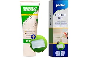 PECTRO - KIT Renovador de juntas + Espátula para aplicación 400g - Repara las juntas de azulejos y cerámicas rellenando y blanqueando las grietas | Juntas blancas como nuevas (KIT x 1)
