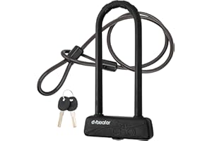 Cycleafer® Bike U-Lock Heavy-Duty with Cable – Secure 135x285mm Bicycle Lock for Road, Mountain & Folding Bikes – Maximum Protection Against Theft