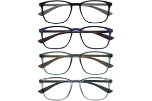 OPULIZE Max Okulary do czytania - Szeroka prostokątna klasyczna ramka - Unisex Mężczyźni Kobiety - Zawiasy sprężynowe - R78, Wielokolorowy, +1.50 Dioptrías