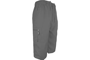 Kapray Clothing Mens 3/4 Elasticated Waist Summer Cotton Swim Beach Cargo Combat Shorts M - XXL