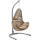 Capri Swing Milas Tekli Rattan Bah&ccedil;e Balkon Salıncağı A&ccedil;ık Kahve