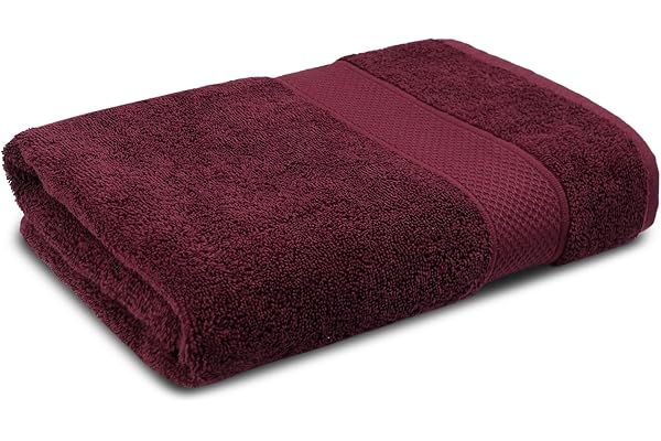 Trident 100% Cotton Towels for Bath Towels for Bath Large Size Trident Bath Towel - Soft & Absorbent 450 GSM 1 Piece Bath Towel for Men/Women Urban Comfort 70 cms x 140 cms - Wine Red