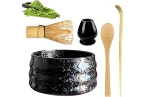 GIGTOOP Matcha Kit,Te Matcha Kit de 5 Piezas,Matcha Set con Batidor Te Matcha, Cuenco Te Matcha, Cuchara Te Matcha, Soporte de Batidor de Cerámica, Accesorios para Matcha,