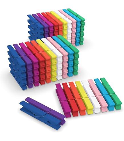 Hshenjhu 100 Pezzi Mollette In Legno, 7,2 Cm Colorate Naturali Mollettine Legnos Piccole, Multifunzione Legnos Clip Per Foto, Mini Mollette Decorative In Legnos, Per Foto, Collage, Regali DIY - 10