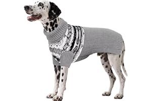 IECOii Maglione extra large per cani, maglione per cani XXXXXXL taglia grande, maglione per animali domestici 4XL con dolcevita, maglieria per animali domestici per tempo freddo, maglione per cani