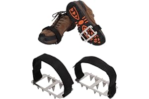 KENANLAN Crampons, Crampons à Glace pour Chaussures et Bottes, Crampons à 10 Dents en Acier Inoxydable, Crampons Antidérapants pour Chaussures, Traction pour Glace, Neige, Hiver, Randonnée, Marche, 1 Paire