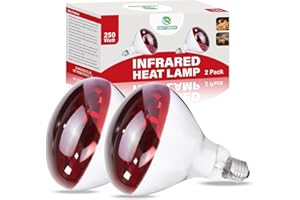 REPTI HOME 250W Infrarotlampe wärmelampe, R125 Rotlichtlampe Wärmelampe für Hühner 2 Stück, E27 Reptilien Terrarium Heizlampe für Hühnerfarmen, Säugetiere, Geflügel