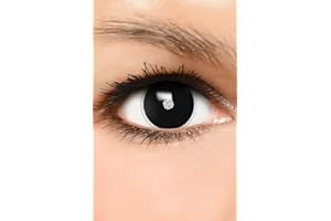 FUNZERA Lentes de contacto FROZEN SHADOW de color Halloween, lentilla de motivo negro, 1 par, un solo uso sin receta