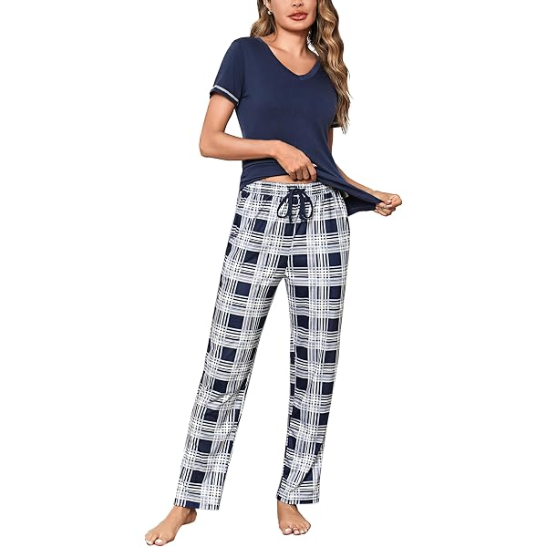 Pantalon De Pyjama Femme En Coton Imprimé Floral - Confortable Et Doux Avec Poches - Taille Élastique Pour Nuit Ou Maison