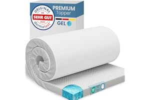 ‎ELONEO ELONEO Gel Topper 180x200cm, Matratzentopper aus 5 cm hohem Gel-Memory- Schaum, atmungsaktiver 3D-Netz Bezug, Bequeme Matratzenauflage für Bett und Boxspringbett inkl. Eckschlaufen