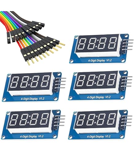 4-Digit 7-Segment LED Display Module, TM1637 Digital Clock Display