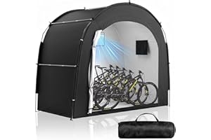 Housolution Tente de Stockage pour 5 Vélos, Extérieur Portable 210D Oxford épais PU4000 Imperméable à l'eau avec Fenêtre Ventilée, Tente pour Vélo, Tondeuse à Gazon, Outils de Jardin