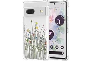 RALEAVO Kompatybilne z Google Pixel 7a przezroczyste kwiatowe etui dziewczęce miękkie smukłe etui ze wzorem kwiatowym do Pixel 7a-żółty kwiat