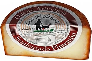 ENOVINOS THE WINE BRAND Queso Artesano Semi Curado Pimentón 100% de Leche de Cabra Medio | Queso Gourmet Elaboración Tradicional y Casera con Ganadería Propia | Sabor Único y Natural