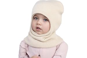 iNszkoos Enfants Hiver Tricot Cagoule Bonnet 1-6 Ans Enfant Oreillette Capuche Bonnet Visage Cou Chapeaux Plus Chaud Écharpe Temps Froid Couverture Complète Garçons Filles Casquette De Ski Thermique