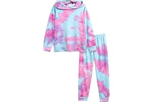 Arshiner ragazze abbigliamento set tie-dye bambini felpa con cappuccio e pantaloni set leggero per il tempo libero batik ragazze tuta con cappuccio felpa a maniche lunghe maglione