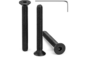 Tunejoy 30 Stück M5 x 40 mm Senkkopfschrauben Schwarz Senkschrauben Edelstahl A2 V2A Senkkopf Innensechskant DIN 7991 Vollgewinde mit Inbusschlüssel