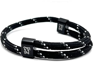 KAROO EARTH JEWELLERY Unisex Adjustable Rope Bracelet - Durable Waterproof Surfer Fashion Bracelet for Men - Handmade Paracord Bracelets - Survival Adjustable Bracelet - Bracelets for men and Women