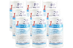 LZH FILTER Filtro Universale Per Sedimenti D'acqua 9 Pezzi, Elemento Filtrante Ricambio Per Filtro In Polipropilene Cotone PP 5 Pollici, Adatto Per La Cucina Casa-1 Micron