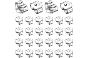 KAONESS 50 PCS/25 Paires 925 Argent Bouchon de Boucle d'oreille Bouchon de Boucle d'oreille Papillon Fermoir Boucles d'oreilles pour DIY Bijoux Accessoire (Trou 0.7mm)