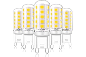 ECO.LUMA Bombillas LED G9 de 5W Equivalente a 33W 40W Lampara Halógena,Blanco Frio 6000K,420LM,Sin Parpadeo,360 Grados, No Regulables, AC 220-240V, Paquete de 5