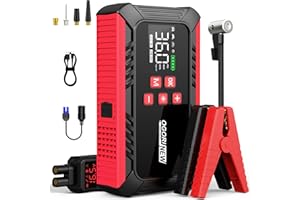 OGORI NEW Booster Avviamento Auto con Compressore,Avviatore Batteria Auto 7000A (per Motori Fino a 8.0L Benzina/10.0L Diesel),12V Starter Batteria con Torcia a LED, Display LCD