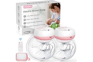 Jheppbay Tire Lait Electrique Main Libre - Tire-lait Télécommandé Portable pour Maman, Sans BPA, 3 Modes 12 Niveaux pour Voyage au Bureau Allaitement, 2 Pièces