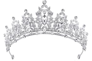 DRESHOW Corona di Compleanno per Donna Tiara di Cristallo di Strass per Ragazze Decorazioni Accessori per Capelli Tiara di Matrimonio Glitter Corona Principessa Fasce per Festa