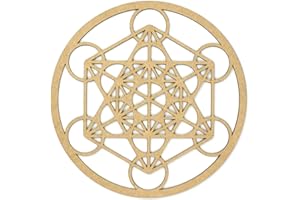 CONTRAXT Metatrons würfel anhänger figur holz. Spirituelle deko boho vintage wand esoterik geschenke wanddeko wohnzimmer holz zen meditation schlafzimmer nicht-metall (Metatrons Würfel, MDF)