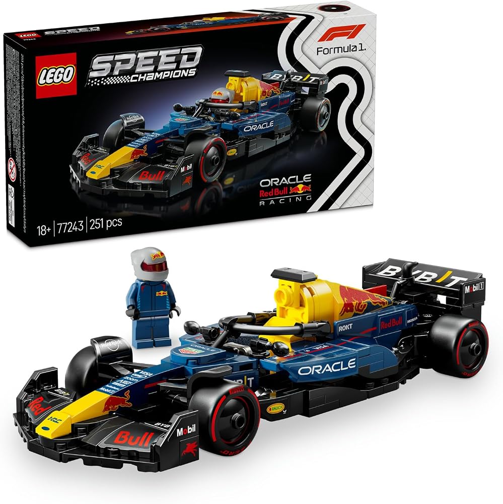 LEGO Speed Champions Oracle Red Bull Racing RB20 F1 Yarış Arabası 77243 | Yetişkinler için Sürücü Minifigürü ve Orijinal Detaylar İçeren Koleksiyonluk Model Yapım Seti, Hediye Fikri (251 Parça)