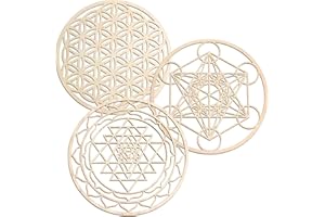 EMNY Viudecce 3 Piezas/Conjunto Juego de Arte de Pared de Geometría Sagrada Arte de Pared de Madera, Arte de Geometría Sagrada, Escultura, Decoraciones de Pared para DecoracióN del Hogar