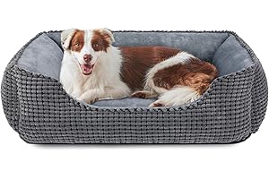 JOEJOY Legowisko dla Dużych Psów - Miękkie, Puszyste, Nadające Się do Prania, Antypoślizgowe, 89 x 63 x 23 cm - dla Psów Średnich i Dużych