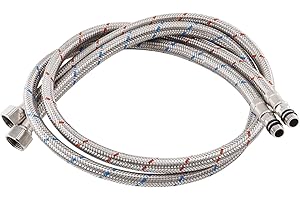 BEASAFY 2 Stück 80cm Flexschlauch G3/8 Zoll Weiblich, M10 Männliche Anschlussschlauch Armatur, Edelstahl Panzerschlauch, Wasserhahn Schlauch für Küche Mischbatterie