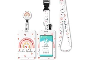 COCHIE Lanyard with Card Holder, Adjustable Retractable Lanyards ID Badge Holder, for ID Card, Office, School