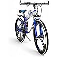 ROAD FASTARS X6 Cycle Foldable Sports Bicycle Mountain Bike/Cycle 26 Inch Carbon Steel Frame Folding Bicycle with 21 Speed Gear and Double Disc Brake. (Unisex) (Blue - White 3 Spoke), Dual
