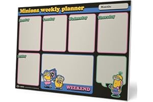 Grupo Erik: Planning da Tavolo A4 Minions, Planner settimanale con 54 fogli a strappo, 21 x 29,7 cm, Agenda Organizer, To Do List Planner, Planner settimanale da scrivania