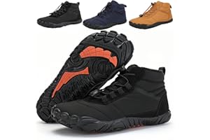 JYEVERC Winter Barefoot Shoes Waterproof, High Warm and Non Slip Boots, Lightweight Breathable Barefoot Trainers, Soft Light Fitness Shoes Wide Toe Cap, for Women Men Trail Running Shoes