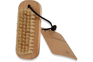 ENA Living Nail Brush (9.5x3.3 cm) Wooden Eco Nail Brush Sustainable Wooden Nail Brush Made From Beechwood Long Lasting and Sturdy Natural Nail Brush Cleaner