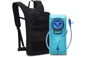 BBAIYULE® Mochila táctica Molle de hidratación con bolsa de hidratación de poliuretano termoplástico de 2 litros, sin BPA, mochila militar de agua para ciclismo, senderismo, correr, escalada, ciclismo